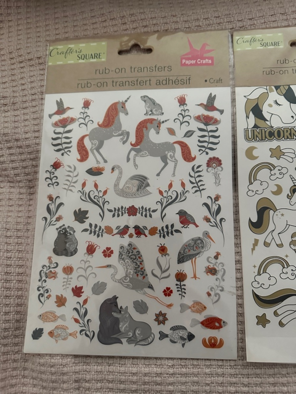 Crafter's Square Unicorn & Nature Rub-On Transfers lot of 2 - Picture 2 of 5